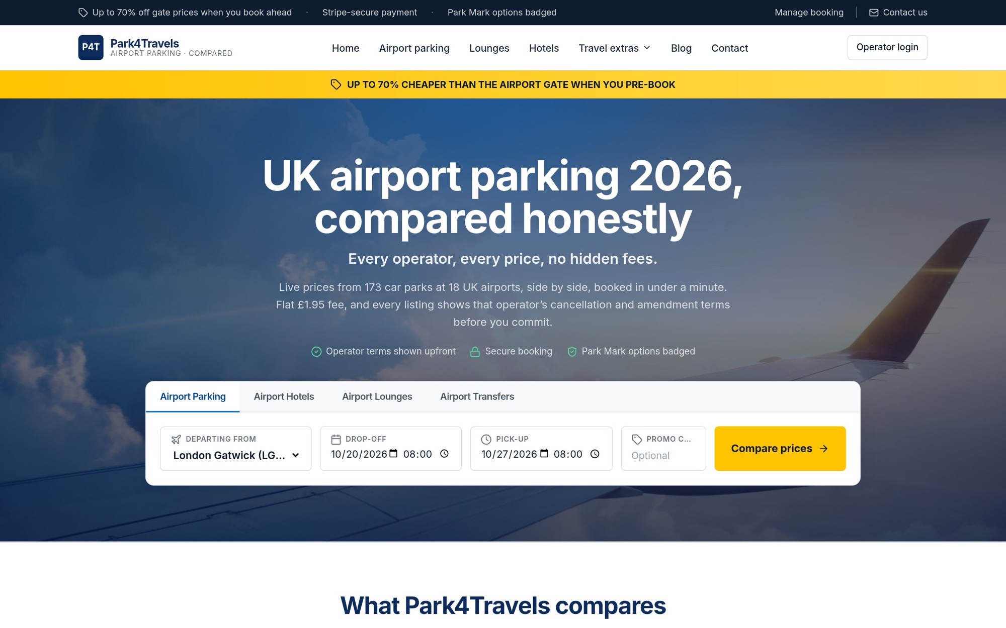 Park4Travels website, designed and built by Hire The Creatives