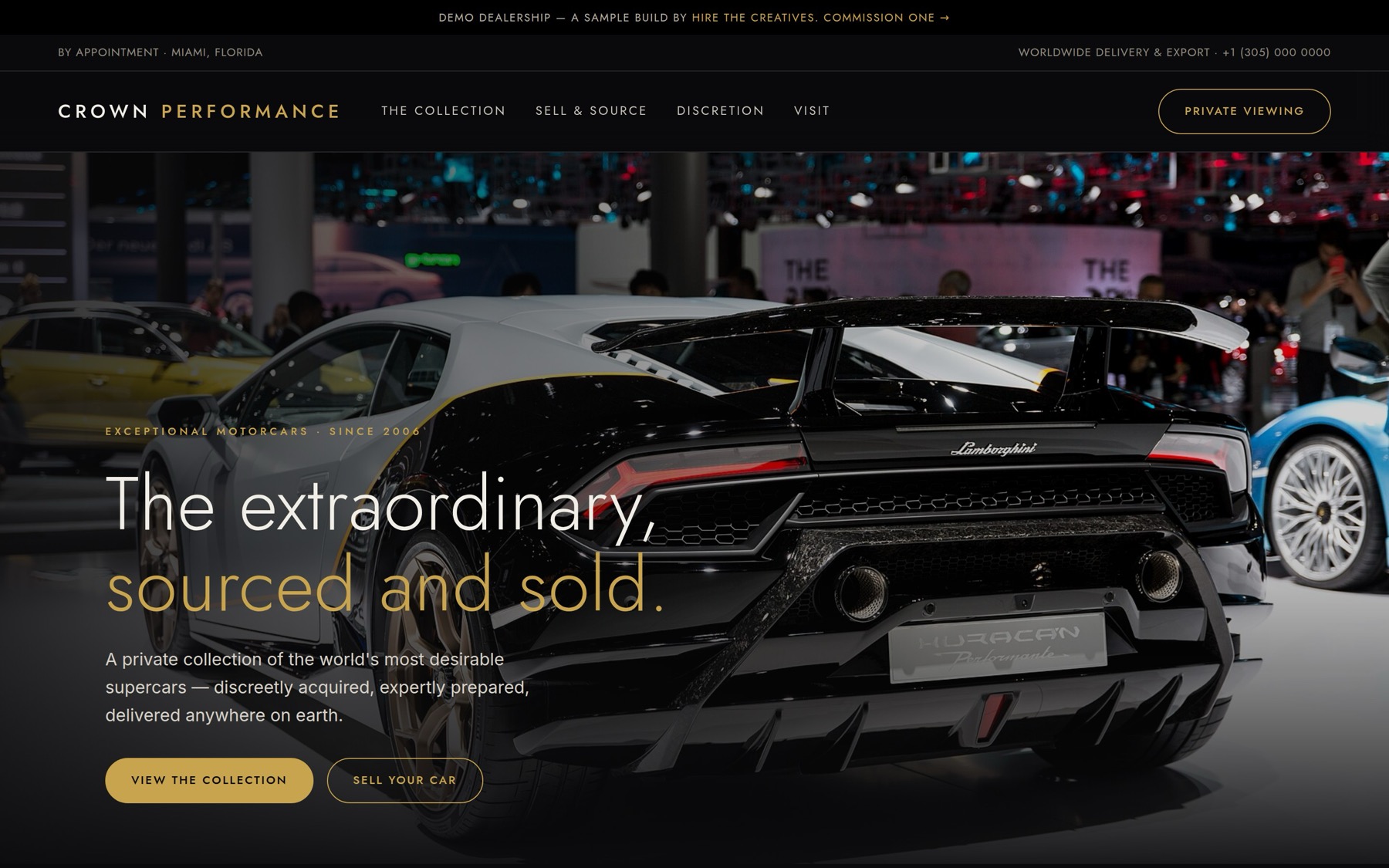 Crown Performance demo website by Hire The Creatives