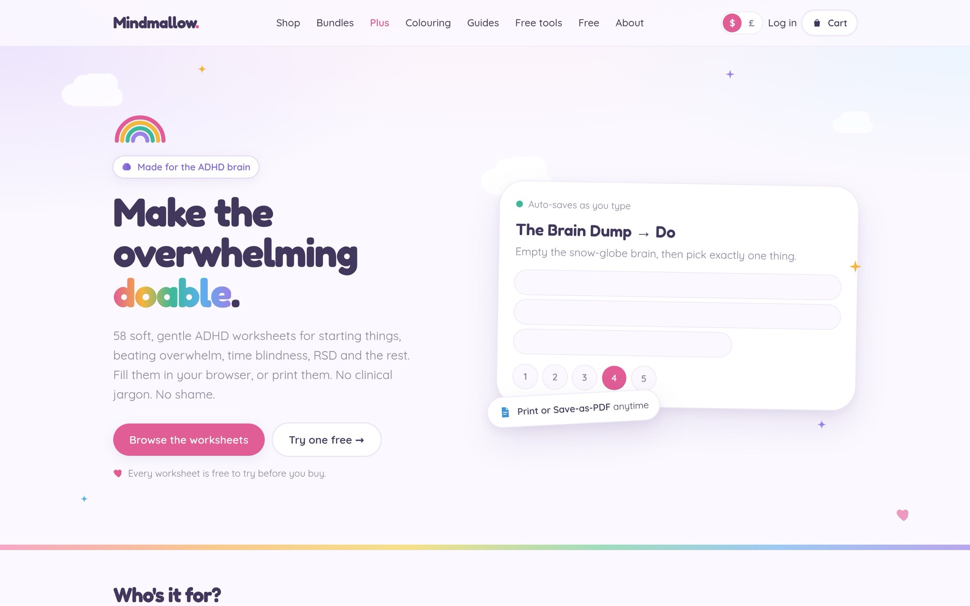 Mindmallow website, designed and built by Hire The Creatives