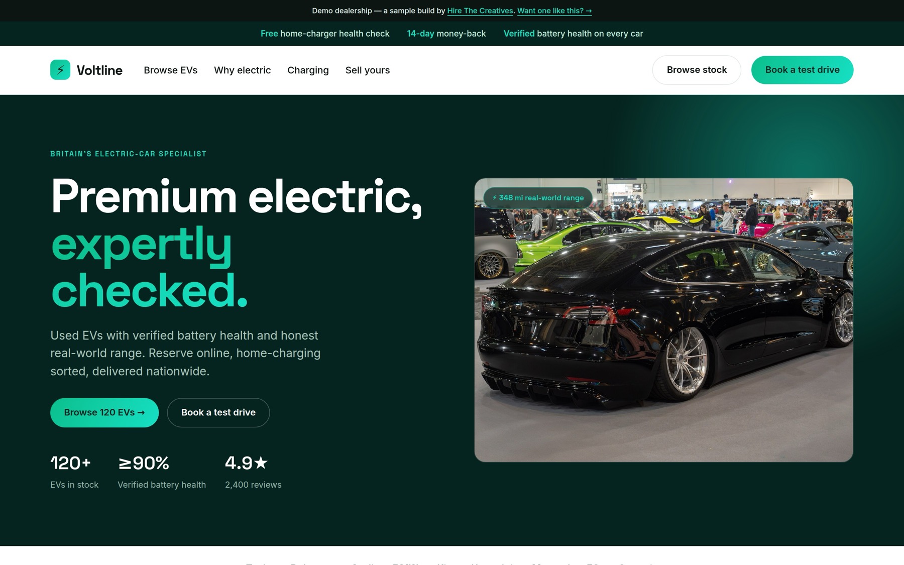 Voltline Ev demo website by Hire The Creatives
