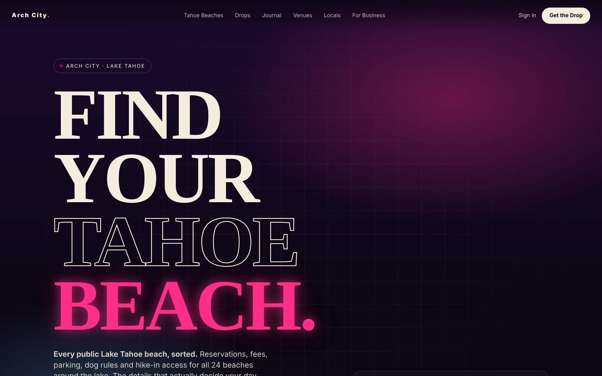 Arch City website, designed and built by Hire The Creatives
