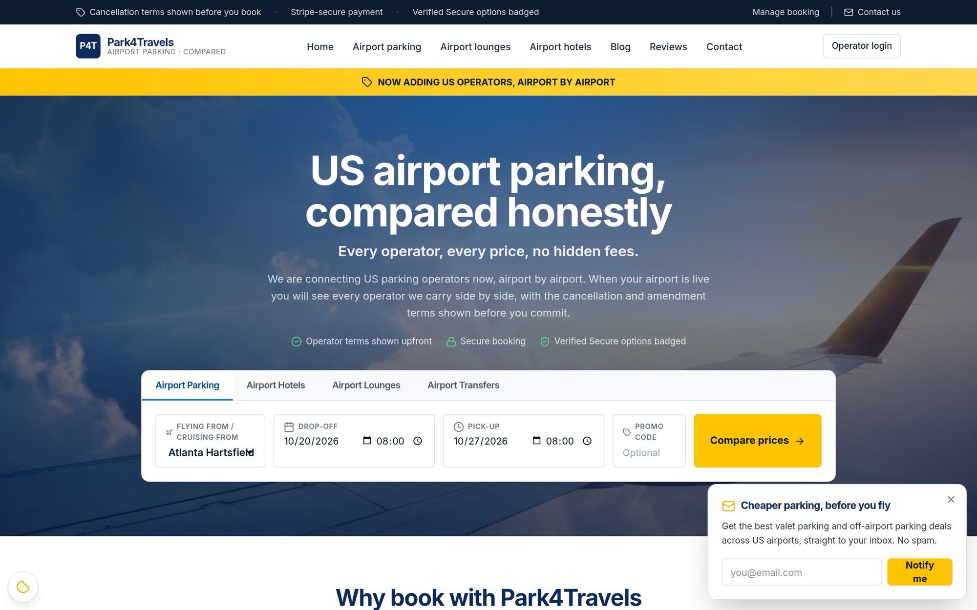Park4Travels US website, designed and built by Hire The Creatives